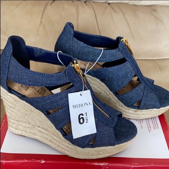 Merona Denim Blue Meredith wedge - Picture 5 of 8
